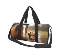 Travel Duffle Bag Weekender Bags for Men Women with Shoe Compartment Large Capacity Weekender Overnight Bag Colored Umbrellas Carry On Tote Bags Sport Gym Bag for Travel Yoga, Collie Dog And Horse