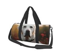 Travel Duffle Bag Weekender Bags for Men Women with Shoe Compartment Large Capacity Weekender Overnight Bag Red and black rose Carry On Tote Bags Sport Gym Bag for Travel Yoga, White Labrador, One