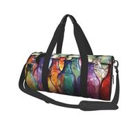 Travel Duffle Bag Weekender Bags For Men Women With Shoe Compartment Large Capacity Weekender Overnight Bag Cute Black Pug Dog Carry On Tote Bags Sport Gym Bag For Travel Yoga, Colorful Glass Bottle,