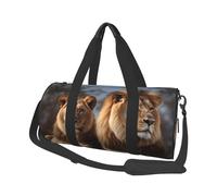 Travel Duffle Bag Weekender Bags for Men Women with Shoe Compartment Large Capacity Weekender Overnight Bag Night Carry On Tote Bags Sport Gym Bag for Travel Yoga, Two Lions, One Size