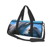 Travel Duffle Bag Weekender Bags for Men Women with Shoe Compartment Large Capacity Weekender Overnight Bag Two Dolphins in The Water Carry On Tote Bags Sport Gym Bag for Travel Yoga