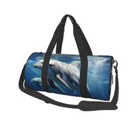 Travel Duffle Bag Weekender Bags For Men Women With Shoe Compartment Large Capacity Weekender Overnight Bag Cute Pomeranian Dog Carry On Tote Bags Sport Gym Bag For Travel Yoga, Cute Dolphins, One