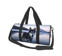 Travel Duffle Bag Weekender Bags For Men Women With Shoe Compartment Large Capacity Weekender Overnight Bag Ice Cream Store Carry On Tote Bags Sport Gym Bag For Travel Yoga, Husky Dog On A Frozen