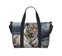 Travel Duffle Bag Weekender Bags for Women Adjustable Large Capacity Travel Overnight Bags Foldable Carry On Tote Bags Lightweight Sport Gym Bag for Travel/Gift, Majestic Tiger Resting on a Rock, One