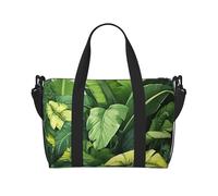 Travel Duffle Bag Weekender Bags for Women Adjustable Large Capacity Travel Overnight Bags Foldable Carry On Tote Bags Lightweight Sport Gym Bag for Travel/Gift, Cute Banana Leaves, One Size