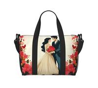 Travel Duffle Bag Weekender Bags for Women Adjustable Large Capacity Travel Overnight Bags Foldable Carry On Tote Bags Lightweight Sport Gym Bag for Travel/Gift, Just Married, One Size