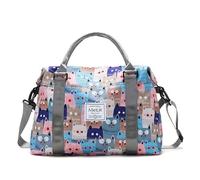 Travel Duffle Bag Weekender Overnight Bag Gym Tote Bag with Dry and Wet Separated Pocket for Women Girls Shoulder Bag Workout Duffel Bag Water Resistant, Cute Cats, Trolley Sleeve Bag
