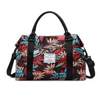 Travel Duffle Bag Weekender Overnight Bag Gym Tote Bag with Wet Pocket for Women Girls Workout Duffel Bag Water Resistant, Colorful Leaves, Carry-On 28-inch, Trolley Sleeve Bag with Dry and Wet