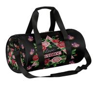 Travel Duffle Bag Weekender Overnight Gym Bags for Women Men | Lightweight Sports Dance Bag, Zipper Pocket, Teens Carry-On Size Sleepover Bags - Love Story Rose Butterfly