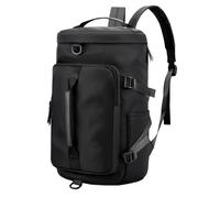 Travel Duffle Bag with Separate Shoes Compartment Wet Dry Separation Travel Backpack Waterproof Gym Luggae Bag Black Sports Duffels