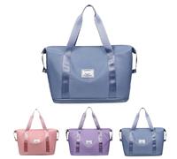 Travel Duffles, Tote Sports Gym Bag, Expandable Duffel Bag with Wet Pocket, Haze blue, Expansion Dimension: 21.6x7.87x17.3in., Foldable Carry on Bag Luggage Expandable Carry on Under Seat