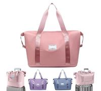 Travel Duffles, Tote Sports Gym Bag, Expandable Duffel Bag with Wet Pocket, Sakura powder, Expansion Dimension: 21.6x7.87x17.3in., Foldable Carry on Bag Luggage Expandable Carry on Under Seat