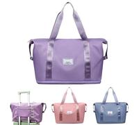 Travel Duffles, Tote Sports Gym Bag, Expandable Duffel Bag with Wet Pocket, Taro purple, Expansion Dimension: 21.6x7.87x17.3in., Foldable Carry on Bag Luggage Expandable Carry on Under Seat