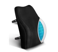 Travel Ease Ergonomic Lumbar Support Cushion, Gel and Memory Foam Back Support Cushion for Office Chairs with Skin-friendly Cover for Comfort (Black)