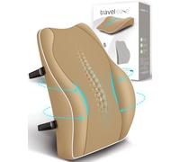 Travel Ease Ergonomic Lumbar Support Cushion, Memory Foam Back Support Cushion for Office Chairs with Skin-friendly Cover for Comfort (Khaki)