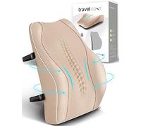 Travel Ease Ergonomic Lumbar Support Cushion, Memory Foam Back Support Cushion for Office Chairs with Skin-friendly Cover for Comfort (Beige)