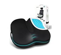 Travel Ease Ergonomic Seat Cushion, Premium Gel Memory Foam Chair Pad with Anti-Slip Base for Long Hours Sitting Comfort, Hip Support Pillow for Office Chair, Car Seat, Gaming Chair (Black)