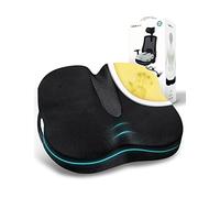 Travel Ease Ergonomic Seat Cushion, Premium Memory Foam Chair Pad with Anti-Slip Base for Long Hours Sitting Comfort, Hip Support Pillow for Office Chair, Car Seat, Gaming Chair (Black)