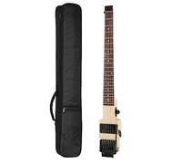 Travel Electric Guitar Headless 6 String Guitar One-piece Canada Maple Neck Through Body Double Locking Tremolo Headless Electric Guitar Kit (Color : 02)