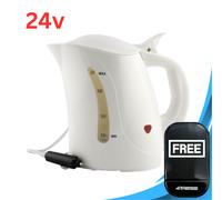 Streetwize - Universal Large Travel Kettle | 24V Portable Kettle | Cigarette Lighter Kettle | Camping | 1 Litre Kettle | Truck, Van Kettle | 3 Mugs Per Boil | SWK3