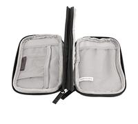 Travel Electronic Organizer Portable Double Layer Storage Bag for Cords and Chargers, Durable Polyester for Home Office School Use, 7.9 X 4.7 X 1.6in (Black)