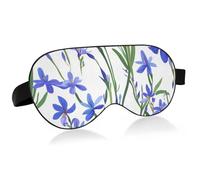 Travel Essential Eye mask for Sleeping with Elastic Adjustable Band Blackout Comfortable France Iris Sibirica Beauty Flowers Public Transportation