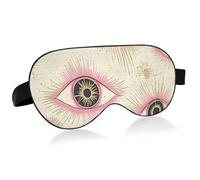 Travel Essential Eye mask for Sleeping with Elastic Adjustable Band Blackout Motel Peach Gold Mysterious Evil Eyes Flight