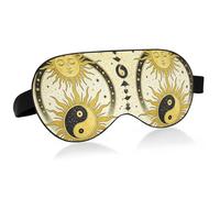 Travel Essential mask Cover Eye with Elastic Adjustable Band Blackout Cozy Tarot Sun Moon Yin Yang Space2 Train