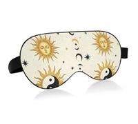 Travel Essential Sleeping Eye mask with Elastic Adjustable Band Blackout Motel Tarot Sun Moon Yin Yang Space Flight