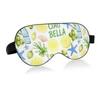 Travel Essential Sleeping Eye mask with Elastic Adjustable Band Blackout Reusable Italian European Summer Preppy Night Sleep