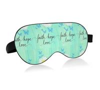 Travel Essential Weighted Eye mask with Elastic Adjustable Band Blackout Cooling Faith Hope Love Daisy Butterfly Wood Night Sleep