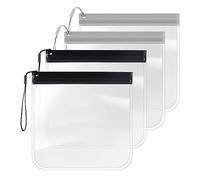Travel Essentials, 4PC Airport Security Liquids Bags 20X20 Clear Travel Toiletry Bag, Airport Liquid Bag TSA Approved, Travel Accessories Makeup Bags Holiday Essentials Luggage for Men Women (4PCS)