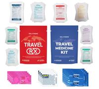 Travel Essentials Medicine Variety Pack with Travel RX Kit & Travel Medicine Kit for Travel, Camping, Cruises, 37 Individually Wrapped OTC Medications (2 Pack)