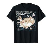 Travel Europe Iceland Map Reykjavik Family Vacation Souvenir T-Shirt