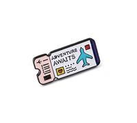 Travel Explorer' s Airline Colorful Couple Tickets Brooch Label Pins Backpack Journey Enamel Pin Badge Brooches Lover Kid Jewelry, other gemstones