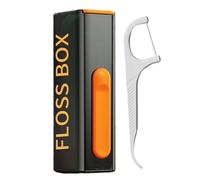 Travel Floss Picks Case - Storage Box Holder Floss Box, Automatic Pop Dispenser | Comes with 10 Picks, Convenient Portable Care Organizer for Home Travel, Compact Teeth Cleaning Case