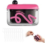 Travel Floss Picks Dispenser, Automatic Pop-up Travel Floss Pick Holder Case, Refillable Toothpick Holder, Reusable Flosses Holder with 50PCS Dental Flosses for Home, Dinner, Date (Purple)