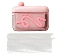 Travel Floss Picks with Case - Automatic Pop-Up Dispenser, 50 Count Dental Flosser, Portable and Refillable for Home, Restaurant, and On-The-Go Oral Care (Medium, Pink Box)