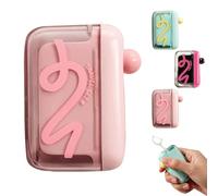 Travel Floss Picks with Storage Case, Automatic Pop-up Portable Floss Dispenser with 50 Pcs Dental Floss, Refillable Automatic Toothpick Dispenser for Home, Restaurant, and On-the-Go Oral Care (Pink)