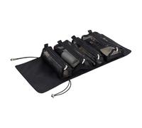 Travel Foldable Toiletry Bag - 53 cm Oxford Fabric Makeup Bag | Roll Up with Mesh and Hard PC - Practical Organiser for Travel Holiday Suitcase Backpack Cosmetics, black, see description, See