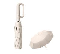 Travel Folding Golf Umbrella 10 Ribs Automatic Open/Close,Lightweight Compact Portable Backpack Car Parasol Outdoor,Sun/Rain,Anti 99 UV Protection UPF 50,Men Women Carabiner Handle Design