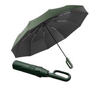 Travel Folding Golf Umbrella 10 Ribs Automatic Open/Close,Lightweight Compact Portable Backpack Car Parasol Outdoor,Sun/Rain,Anti 99 UV Protection UPF 50,Men Women Carabiner Handle Design