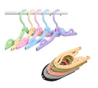 Travel Folding Hanger 10 Pcs Folding Clothes Coat Hangers Household Portable Hangers PP Foldable for Indoor Home Travel Outdoor Camping Hiking Business Trip Luggage Hotel (10 Colors)