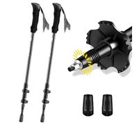 Travel Folding Trekking Hiking Pole with Carrying Case, Stretch Cane Adjustable Carbon Fiber Walking Stick Portable Mobility Aid for Women Men Hikers Gear