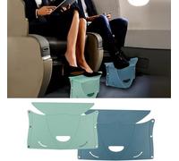 Travel Foot Rest for Airplane, Portable Under Desk Foot Stool, Relieves Back & Knee Pain for Office, Long Flights, Cars, Subways, Trains - 2 Pack