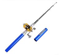 Travel Friendly 1M Fishing Rod with Reel Designed for Anglers Who Are Always On the Move (Y4516 Blue)