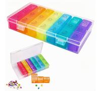 Travel Friendly Pill Box 7 Day with Large Compartments and Sturdy Design,Weekly Pill Organizer 3 Times a Day, Portable Medication Reminder for Vitamins/Fish Oils/Supplements