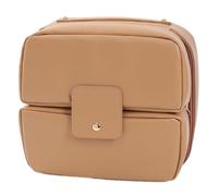 Travel-friendly PU Make Up Bag, Functional and Stylish Toilet Bag with Multiple Compartments for Tidy Organisation, Cosmetic Storage Bag, coffee, Mass beauty
