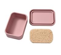 Travel-Friendly Silicone Soap Container with Drain Pad, Leakproof Bathroom Storage for Liquid Toiletries & Body Wash Gym & Outdoor Use