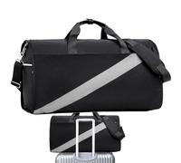 Travel Garment Bag, Waterproof Weekend Bag, Foldable Shoe Pouch Design 21.46x11.42in, Authentic and Compact, Shoulder Strap Carrier for Business Vacation Travel, Black, Se référer au descriptif, Refer